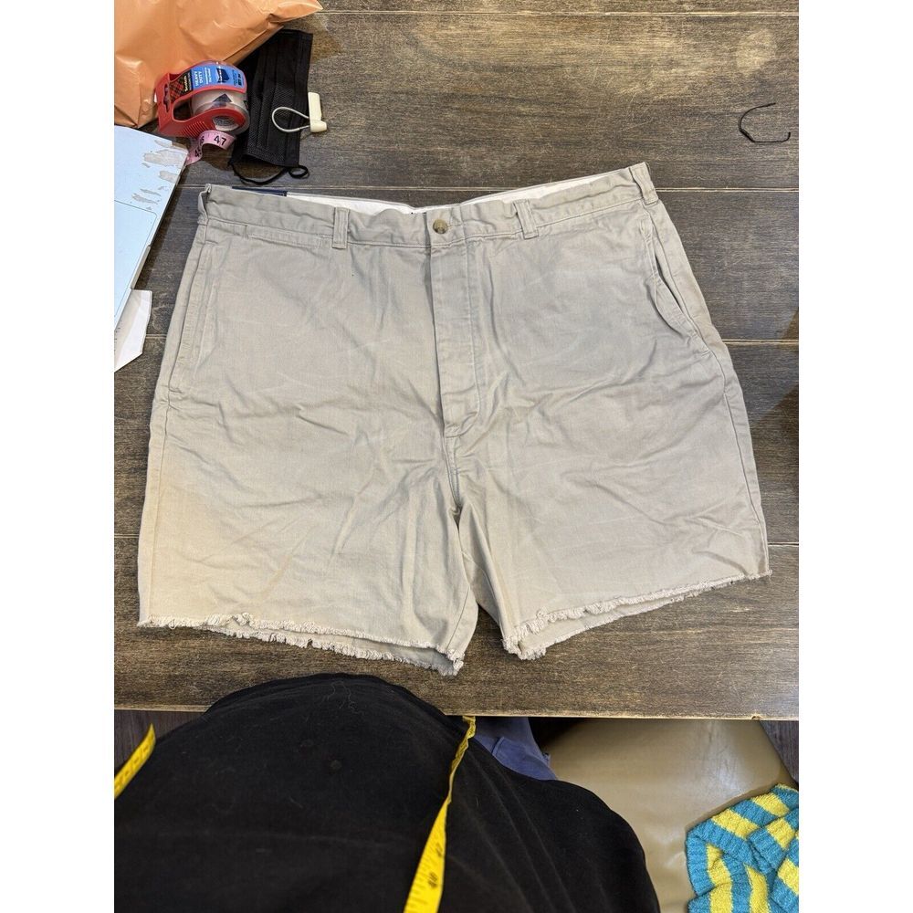 Polo Ralph‎ Lauren Cutoff Frayed Edge Shorts Khaki The Burroughs Chino Size 40 - Picture 4 of 11